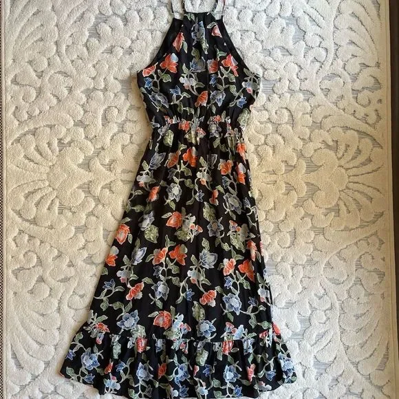 Joie Deme Sleeveless Floral 100% Silk Midi Dress - Picture 6 of 7
